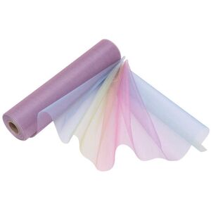 Neel Blue Organza Roll Snow Sheer Glitter Fabric for Wedding, Chair Sash, Party Decor - 29cm x 25m Multicolor Neel Blue Organza Roll Snow Sheer Glitter Fabric for Wedding, Chair Sash, Party Decor - 29cm x 25m Multicolor