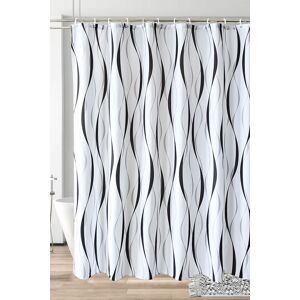 Neel Blue Curved Design, 3D Effect Shower Curtain, Black, Grey & White - 180cm x 180cm Size: 180 cm width x 200 cm drop White 180 cm width x 200 cm drop Neel Blue Curved Design, 3D Effect Shower Curtain, Black, Grey & White - 180cm x 180cm Size: 180 cm width x 200 cm drop White 180 cm width x 200 cm drop