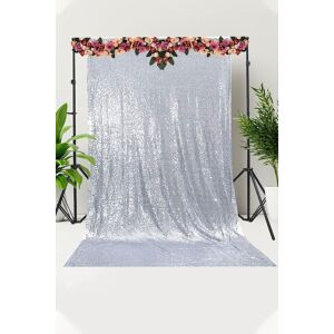 Neel Blue Shiny Sequin Backdrop Glitter Curtain - 4x7FT in Silver Silver Neel Blue Shiny Sequin Backdrop Glitter Curtain - 4x7FT in Silver Silver