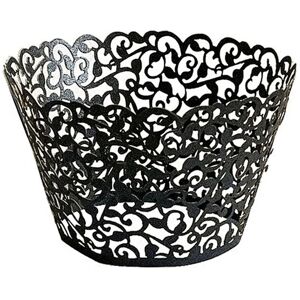 Neel Blue Cupcake Wrappers, Paper Muffin Holder, 25pcs in Black Black Neel Blue Cupcake Wrappers, Paper Muffin Holder, 25pcs in Black Black