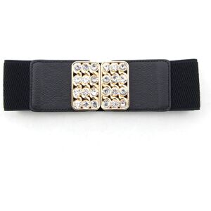 Neel Blue Women's Elastic Waist Belt with Gold Buckles, Cinch Belts in Black Size: Large Black L Neel Blue Women's Elastic Waist Belt with Gold Buckles, Cinch Belts in Black Size: Large Black L