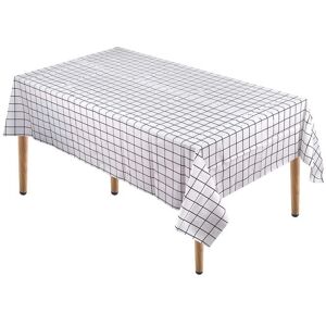 Neel Blue Checkered PVC Tablecloth, Plastic Table Cover, 137cm x 180cm in White Size: 137 cm x 180 cm White 137 cm x 180 cm Neel Blue Checkered PVC Tablecloth, Plastic Table Cover, 137cm x 180cm in White Size: 137 cm x 180 cm White 137 cm x 180 cm