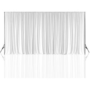Neel Blue 4x8 Metres Backdrop Panel, Wrinkle-Free Polyester Spandex Fabric in White White Neel Blue 4x8 Metres Backdrop Panel, Wrinkle-Free Polyester Spandex Fabric in White White
