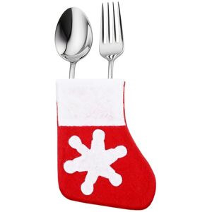 Neel Blue Christmas Cutlery Holder Set, Socks Stocking with Snowflakes Print - 24pcs in Red Red Neel Blue Christmas Cutlery Holder Set, Socks Stocking with Snowflakes Print - 24pcs in Red Red
