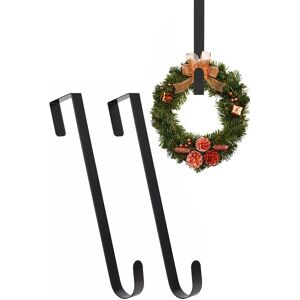 Neel Blue 12 inch Wreath Door Metal Hangers - Pack of 2 in Black Black Neel Blue 12 inch Wreath Door Metal Hangers - Pack of 2 in Black Black