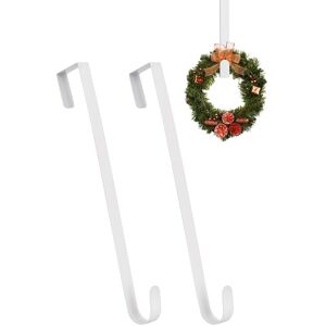 Neel Blue 12 inch Wreath Door Metal Hangers - Pack of 2 in White White Neel Blue 12 inch Wreath Door Metal Hangers - Pack of 2 in White White