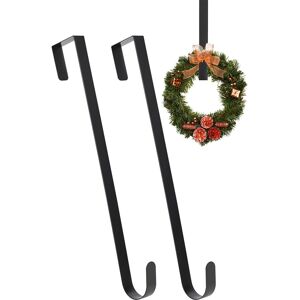 Neel Blue 15 inch Wreath Door Metal Hangers - Pack of 2 in Black Black Neel Blue 15 inch Wreath Door Metal Hangers - Pack of 2 in Black Black