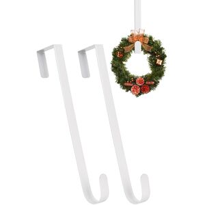 Neel Blue 15 inch Wreath Door Metal Hangers - Pack of 2 in White White Neel Blue 15 inch Wreath Door Metal Hangers - Pack of 2 in White White