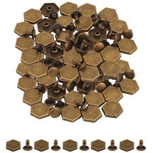 Neel Blue 12mm Hexagonal Feet Cap with 7mm Rivets Studs - 25pcs in Bronze Bronze Neel Blue 12mm Hexagonal Feet Cap with 7mm Rivets Studs - 25pcs in Bronze Bronze