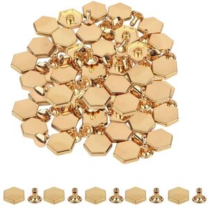 Neel Blue 12mm Hexagonal Feet Cap with 7mm Rivets Studs - 25pcs in Gold Gold Neel Blue 12mm Hexagonal Feet Cap with 7mm Rivets Studs - 25pcs in Gold Gold