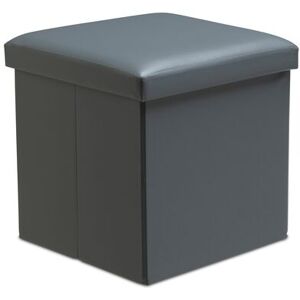 Snug City Faux Leather Storage Ottoman Storage Box With Lid Foldable - 38x38x38cm Square in Grey Size: Small Grey S Snug City Faux Leather Storage Ottoman Storage Box With Lid Foldable - 38x38x38cm Square in Grey Size: Small Grey S