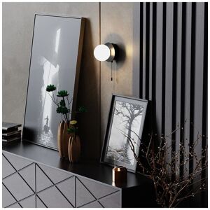 CGC Lighting 'Macie' Black & White Opal Globe LED Rechargeable Magnetic USB Reading Bedside Wall Light Pull Cord Switch Black CGC Lighting 'Macie' Black & White Opal Globe LED Rechargeable Magnetic USB Reading Bedside Wall Light Pull Cord Switch Black