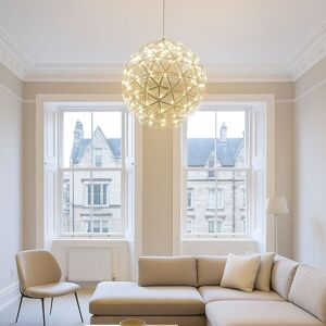 CGC Lighting 'Fawkes' Warm White Chrome Silver Firework / Starburst Chandelier in Metallic Silver Metallic Silver CGC Lighting 'Fawkes' Warm White Chrome Silver Firework / Starburst Chandelier in Metallic Silver Metallic Silver