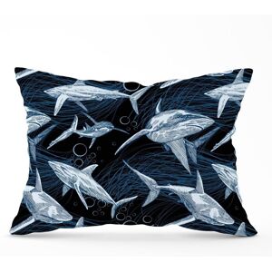 Warren Reed - Designer Hand Drawn Shark Pattern Cushions in Blue Size: 33 cm x 48 cm Blue 33 cm x 48 cm Warren Reed - Designer Hand Drawn Shark Pattern Cushions in Blue Size: 33 cm x 48 cm Blue 33 cm x 48 cm
