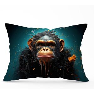 Warren Reed - Designer Monkey Face Splashart Blue Cushions Size: 33 cm x 48 cm Blue 33 cm x 48 cm Warren Reed - Designer Monkey Face Splashart Blue Cushions Size: 33 cm x 48 cm Blue 33 cm x 48 cm