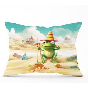 Warren Reed - Designer Happy Frog On A Beach Holiday Cushions in Yellow Size: 33 cm x 48 cm Yellow 33 cm x 48 cm Warren Reed - Designer Happy Frog On A Beach Holiday Cushions in Yellow Size: 33 cm x 48 cm Yellow 33 cm x 48 cm