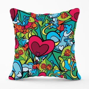 Warren Reed - Designer Hippie Psychedelic Pattern Outdoor Cushion in Blue Size: 45 cm x 45 cm Blue 45 cm x 45 cm Warren Reed - Designer Hippie Psychedelic Pattern Outdoor Cushion in Blue Size: 45 cm x 45 cm Blue 45 cm x 45 cm