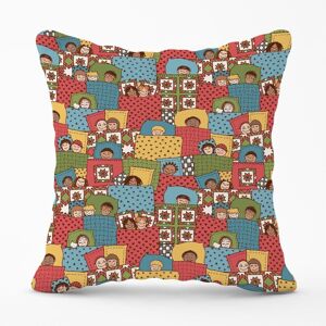 Warren Reed - Designer Hand Drawn Sleeping Doodle Faces Outdoor Cushion in Red Size: 45 cm x 45 cm Red 45 cm x 45 cm Warren Reed - Designer Hand Drawn Sleeping Doodle Faces Outdoor Cushion in Red Size: 45 cm x 45 cm Red 45 cm x 45 cm