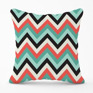 Warren Reed - Designer Geometric Colored Chevron Pattern Outdoor Cushion in Green Size: 45 cm x 45 cm Green 45 cm x 45 cm Warren Reed - Designer Geometric Colored Chevron Pattern Outdoor Cushion in Green Size: 45 cm x 45 cm Green 45 cm x 45 cm