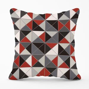 Warren Reed - Designer Grey Red Triangle Geometric Outdoor Cushion Size: 45 cm x 45 cm Red 45 cm x 45 cm Warren Reed - Designer Grey Red Triangle Geometric Outdoor Cushion Size: 45 cm x 45 cm Red 45 cm x 45 cm