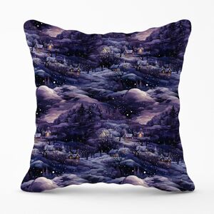 Warren Reed - Designer Snowy Christmas Village On A Starry Night Outdoor Cushion in Blue Size: 45 cm x 45 cm Blue 45 cm x 45 cm Warren Reed - Designer Snowy Christmas Village On A Starry Night Outdoor Cushion in Blue Size: 45 cm x 45 cm Blue 45 cm x 45 cm