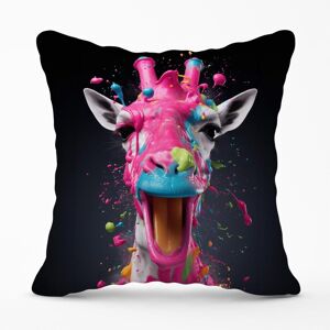 Warren Reed - Designer Splashart Giraffe Face Pink Outdoor Cushion Size: 60 cm x 60 cm Pink 60 cm x 60 cm Warren Reed - Designer Splashart Giraffe Face Pink Outdoor Cushion Size: 60 cm x 60 cm Pink 60 cm x 60 cm