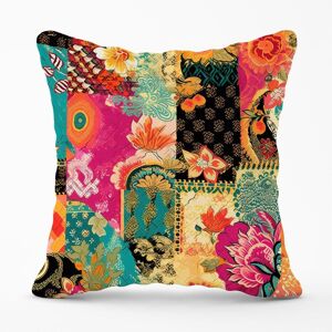 Warren Reed - Designer Patchwork Mixed Textiles Outdoor Cushion in Pink Size: 60 cm x 60 cm Pink 60 cm x 60 cm Warren Reed - Designer Patchwork Mixed Textiles Outdoor Cushion in Pink Size: 60 cm x 60 cm Pink 60 cm x 60 cm
