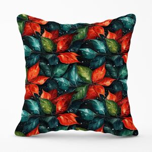 Warren Reed - Designer Christmas Watercolour Holly Leaf Outdoor Cushion in Red Size: 60 cm x 60 cm Red 60 cm x 60 cm Warren Reed - Designer Christmas Watercolour Holly Leaf Outdoor Cushion in Red Size: 60 cm x 60 cm Red 60 cm x 60 cm