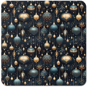 Warren Reed - Designer Christmas Decorations Coasters - Set of 4 in Blue Blue Warren Reed - Designer Christmas Decorations Coasters - Set of 4 in Blue Blue