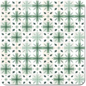 Warren Reed - Designer Christmas Quilting Squares, Green & White, Geometric Coasters - Set of 4 Green Warren Reed - Designer Christmas Quilting Squares, Green & White, Geometric Coasters - Set of 4 Green