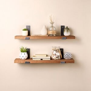 Off the Grain Oak Shelves Pack of 2 with Brackets - 100cm in Brown Size: 100 cm x 15 cm Brown 100 cm x 15 cm Off the Grain Oak Shelves Pack of 2 with Brackets - 100cm in Brown Size: 100 cm x 15 cm Brown 100 cm x 15 cm