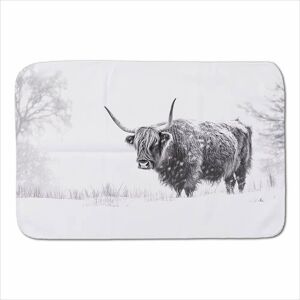Warren Reed - Designer Snowy Black & White Highland Cow Sherpa Blanket Size: Large White Large Warren Reed - Designer Snowy Black & White Highland Cow Sherpa Blanket Size: Large White Large