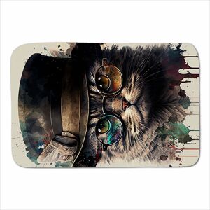 Warren Reed - Designer Cat With Glasses & Hat Splashart Sherpa Blanket Size: Large Multicolor Large Warren Reed - Designer Cat With Glasses & Hat Splashart Sherpa Blanket Size: Large Multicolor Large