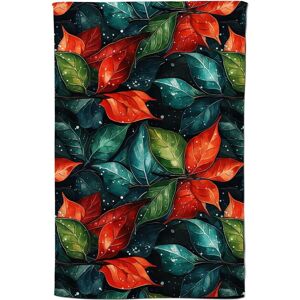 Warren Reed - Designer Christmas Watercolour Holly Leaf Tea Towel in Red Red Warren Reed - Designer Christmas Watercolour Holly Leaf Tea Towel in Red Red