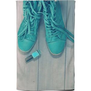 Warren Reed - Designer Lipstick Shoes Tea Towel in Blue Blue Warren Reed - Designer Lipstick Shoes Tea Towel in Blue Blue