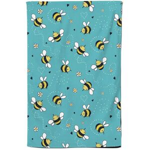 Warren Reed - Designer Hand Drawn Busy Bees Tea Towel in Blue Blue Warren Reed - Designer Hand Drawn Busy Bees Tea Towel in Blue Blue