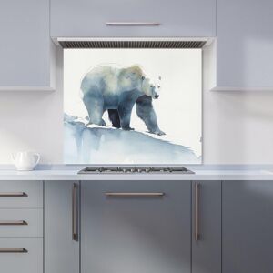 Warren Reed - Designer Polar Bear Watercolour Kitchen Splashback in Brown Size: 700mm x 650mm Brown 700mm x 650mm Warren Reed - Designer Polar Bear Watercolour Kitchen Splashback in Brown Size: 700mm x 650mm Brown 700mm x 650mm