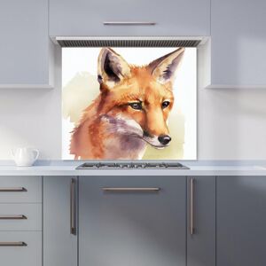 Warren Reed - Designer Fox Watercolour Kitchen Splashback in Brown Size: 900mm x 650mm Brown 900mm x 650mm Warren Reed - Designer Fox Watercolour Kitchen Splashback in Brown Size: 900mm x 650mm Brown 900mm x 650mm