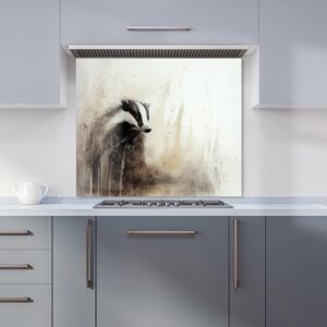 Warren Reed - Designer Badger Watercolour Kitchen Splashback in Brown Size: 700mm x 750mm Brown 700mm x 750mm Warren Reed - Designer Badger Watercolour Kitchen Splashback in Brown Size: 700mm x 750mm Brown 700mm x 750mm