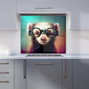 Warren Reed - Designer Ferret With Glasses Splashart Kitchen Splashback in Brown Size: 600mm x 650mm Brown 600mm x 650mm Warren Reed - Designer Ferret With Glasses Splashart Kitchen Splashback in Brown Size: 600mm x 650mm Brown 600mm x 650mm