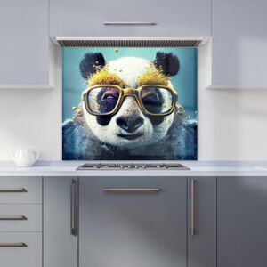 Warren Reed - Designer Panda With Golden Glasses Splashart Kitchen Splashback in Yellow Size: 600mm x 650mm Yellow 600mm x 650mm Warren Reed - Designer Panda With Golden Glasses Splashart Kitchen Splashback in Yellow Size: 600mm x 650mm Yellow 600mm x 650mm