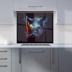 Warren Reed - Designer Rhino Face Splashart Kitchen Splashback in Grey Size: 700mm x 750mm Grey 700mm x 750mm Warren Reed - Designer Rhino Face Splashart Kitchen Splashback in Grey Size: 700mm x 750mm Grey 700mm x 750mm