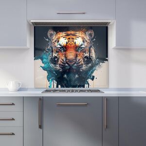 Warren Reed - Designer Tiger Face Splashart Kitchen Splashback in Brown Size: 900mm x 650mm Brown 900mm x 650mm Warren Reed - Designer Tiger Face Splashart Kitchen Splashback in Brown Size: 900mm x 650mm Brown 900mm x 650mm