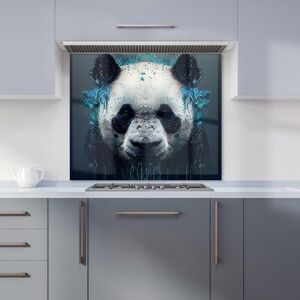 Warren Reed - Designer Panda Face Splashart Dark Background Kitchen Splashback in Blue Size: 900mm x 650mm Blue 900mm x 650mm Warren Reed - Designer Panda Face Splashart Dark Background Kitchen Splashback in Blue Size: 900mm x 650mm Blue 900mm x 650mm
