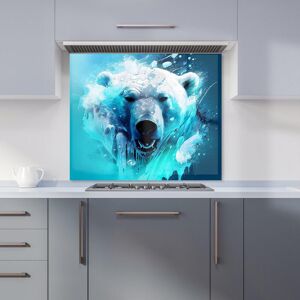 Warren Reed - Designer Polar Bear Face Splashart Kitchen Splashback in Brown Size: 700mm x 650mm Brown 700mm x 650mm Warren Reed - Designer Polar Bear Face Splashart Kitchen Splashback in Brown Size: 700mm x 650mm Brown 700mm x 650mm