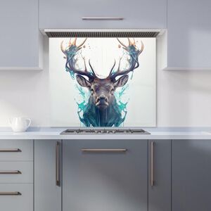 Warren Reed - Designer Stag Face Splashart Kitchen Splashback in White Size: 600mm x 650mm White 600mm x 650mm Warren Reed - Designer Stag Face Splashart Kitchen Splashback in White Size: 600mm x 650mm White 600mm x 650mm