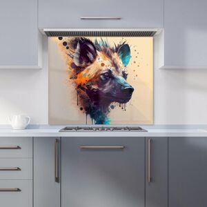 Warren Reed - Designer Hyena Face Splashart Light Background Kitchen Splashback in Brown Size: 600mm x 600mm Brown 600mm x 600mm Warren Reed - Designer Hyena Face Splashart Light Background Kitchen Splashback in Brown Size: 600mm x 600mm Brown 600mm x 600mm