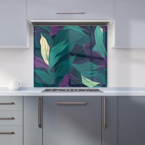 Warren Reed - Designer Green Purple Tropical Leaves Kitchen Splashback Size: 900mm x 750mm Green 900mm x 750mm Warren Reed - Designer Green Purple Tropical Leaves Kitchen Splashback Size: 900mm x 750mm Green 900mm x 750mm