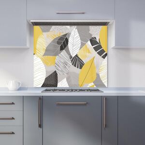 Warren Reed - Designer Grey Yellow Autumn Leaves Kitchen Splashback Size: 600mm x 650mm Yellow 600mm x 650mm Warren Reed - Designer Grey Yellow Autumn Leaves Kitchen Splashback Size: 600mm x 650mm Yellow 600mm x 650mm