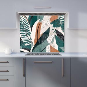 Warren Reed - Designer Autumn Tropical Leaves Green Brown Kitchen Splashback Size: 600mm x 650mm Green 600mm x 650mm Warren Reed - Designer Autumn Tropical Leaves Green Brown Kitchen Splashback Size: 600mm x 650mm Green 600mm x 650mm